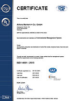 Markert Group: certificate ISO 14001 environmental management