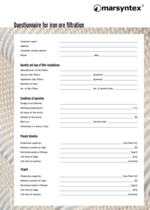 marsyntex® Questionnaire for iron ore filtration